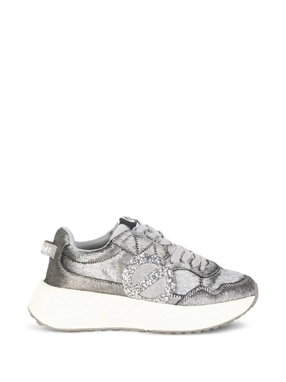 No Name Carter glitter-logo metallic sneakers - Grau