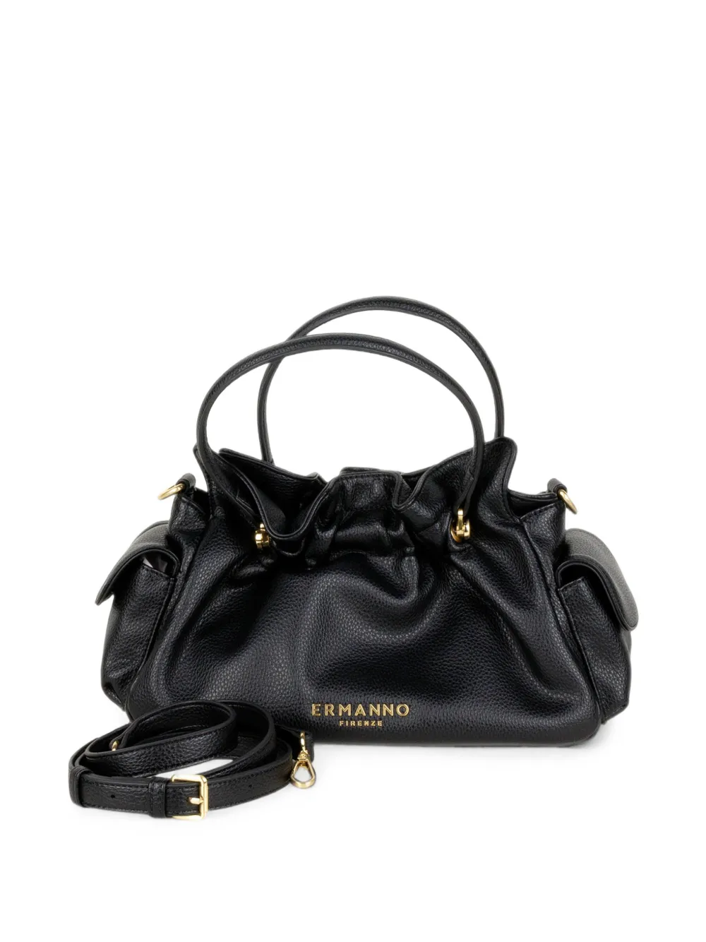 ERMANNO FIRENZE logo-plaque gathered tote bag Zwart