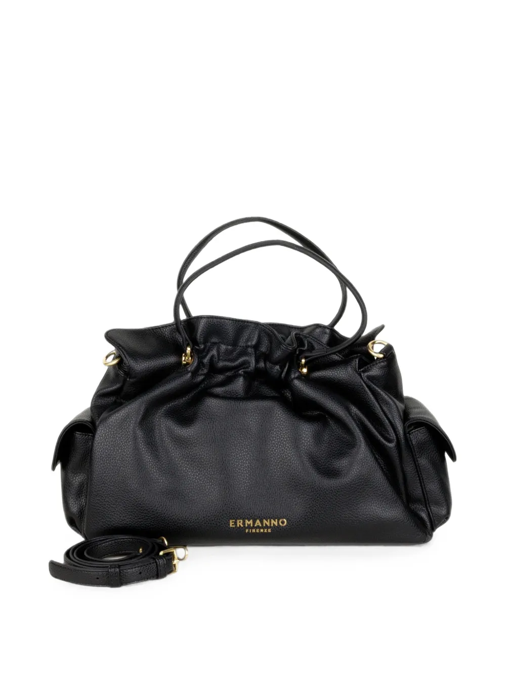 ERMANNO FIRENZE logo-plaque gathered clutch bag Zwart