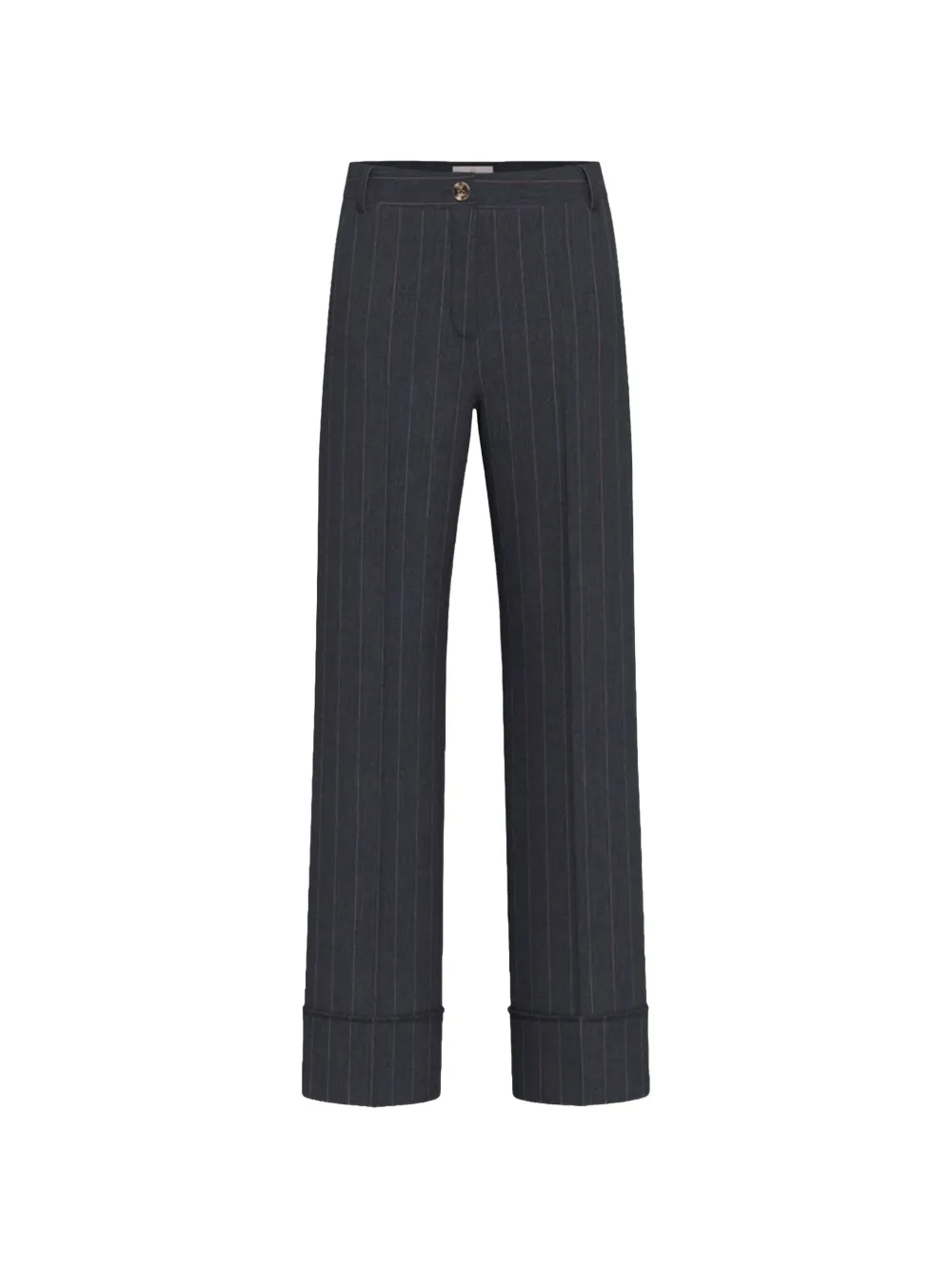 Marella pinstripe-pattern turn-up trousers - Bleu