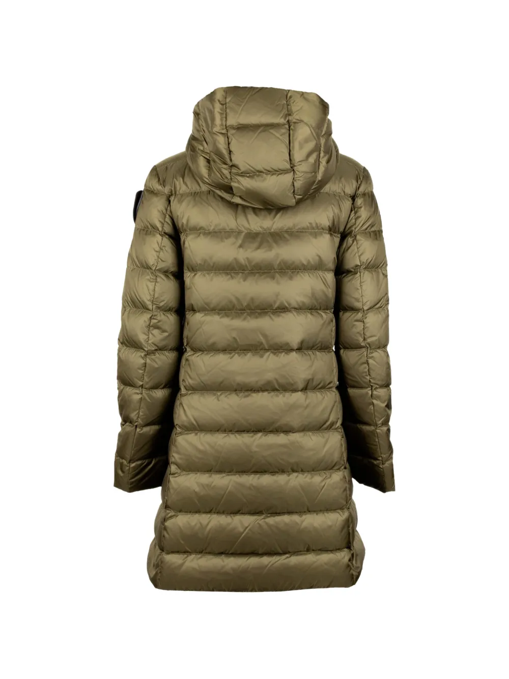 Blauer Gewatteerd jack met capuchon en logopatch Groen