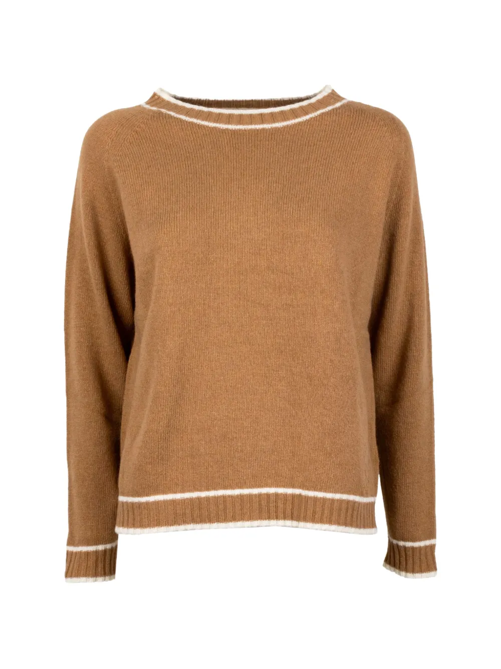 cinque stripe-trim raglan-sleeve sweater - Toni neutri