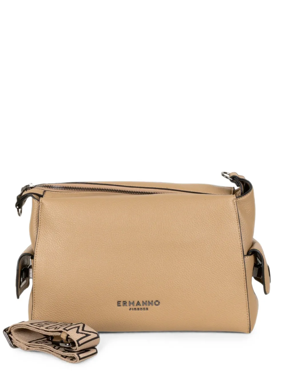 ERMANNO FIRENZE logo-print pebbled shoulder bag - Toni neutri