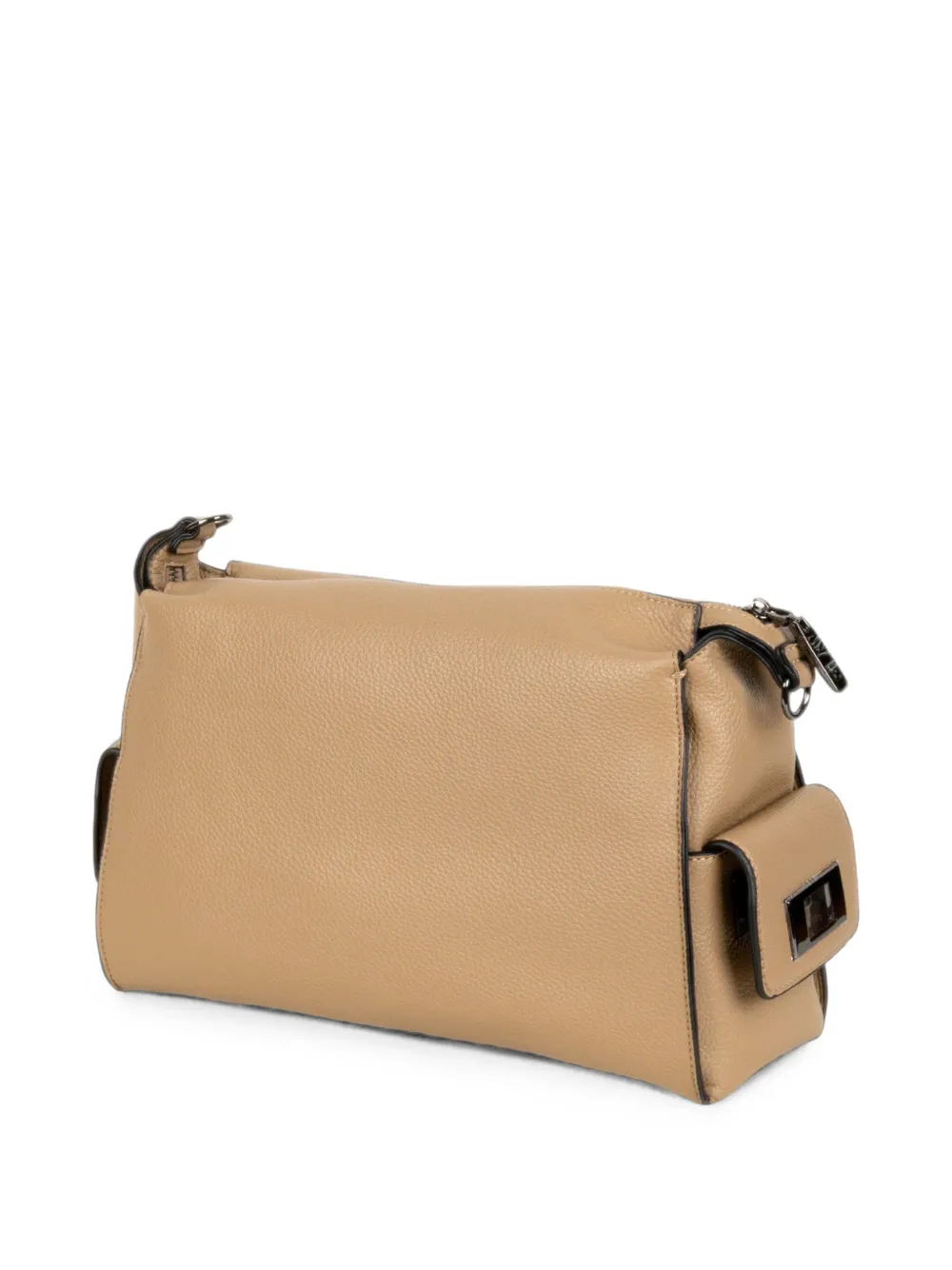 ERMANNO FIRENZE logo-print pebbled shoulder bag Beige