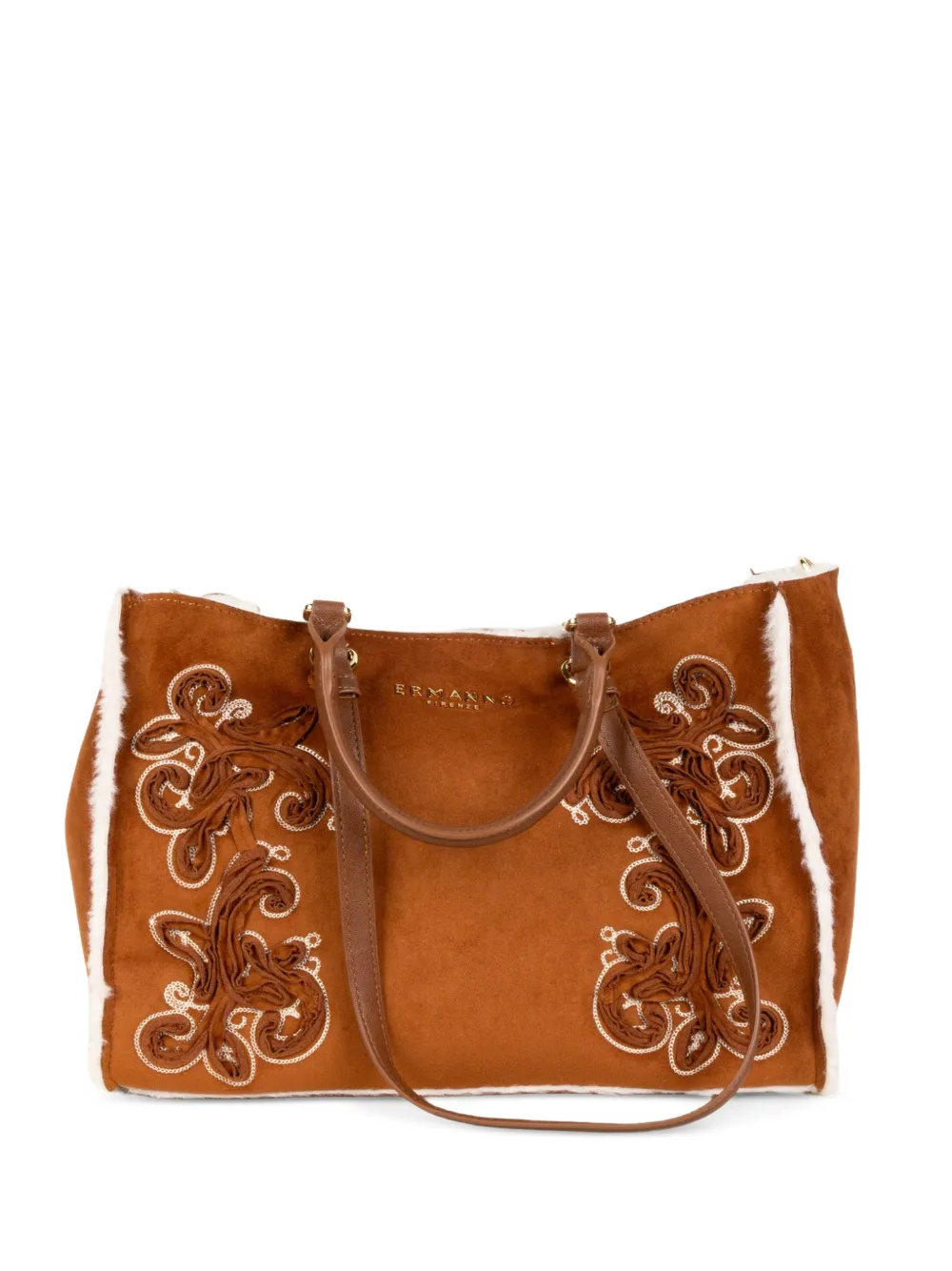 ERMANNO FIRENZE small embroidered faux-fur tote bag