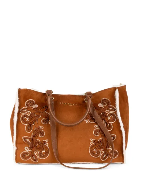 ERMANNO FIRENZE  bolso shopper pequeño bordado de pelo artificial