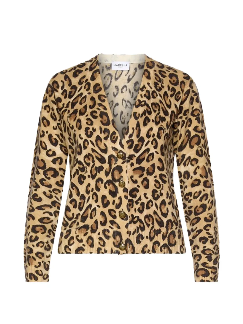 Marella leopard-print button-up cardigan - Neutrals