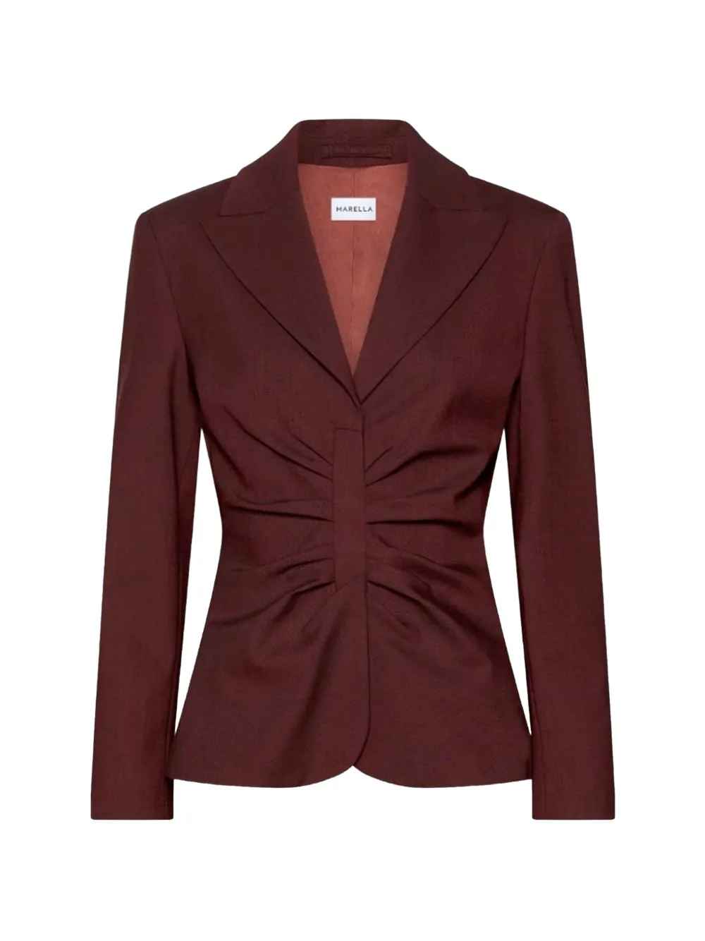 Marella ruched single-breasted blazer - Rosso