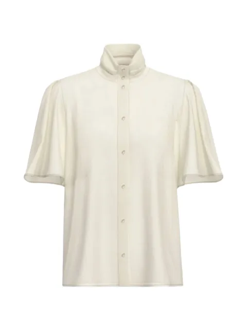Marella high-neck flared-sleeve shirt