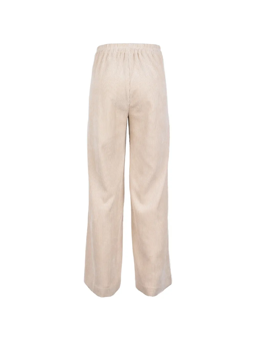Via Masini 80 Straight broek met ribfluwelen-effect Beige