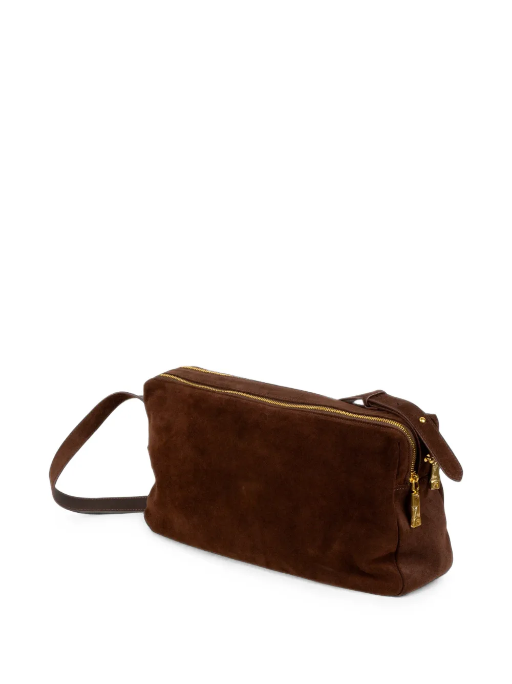 Ermanno Scervino suede double-zip shoulder bag Bruin