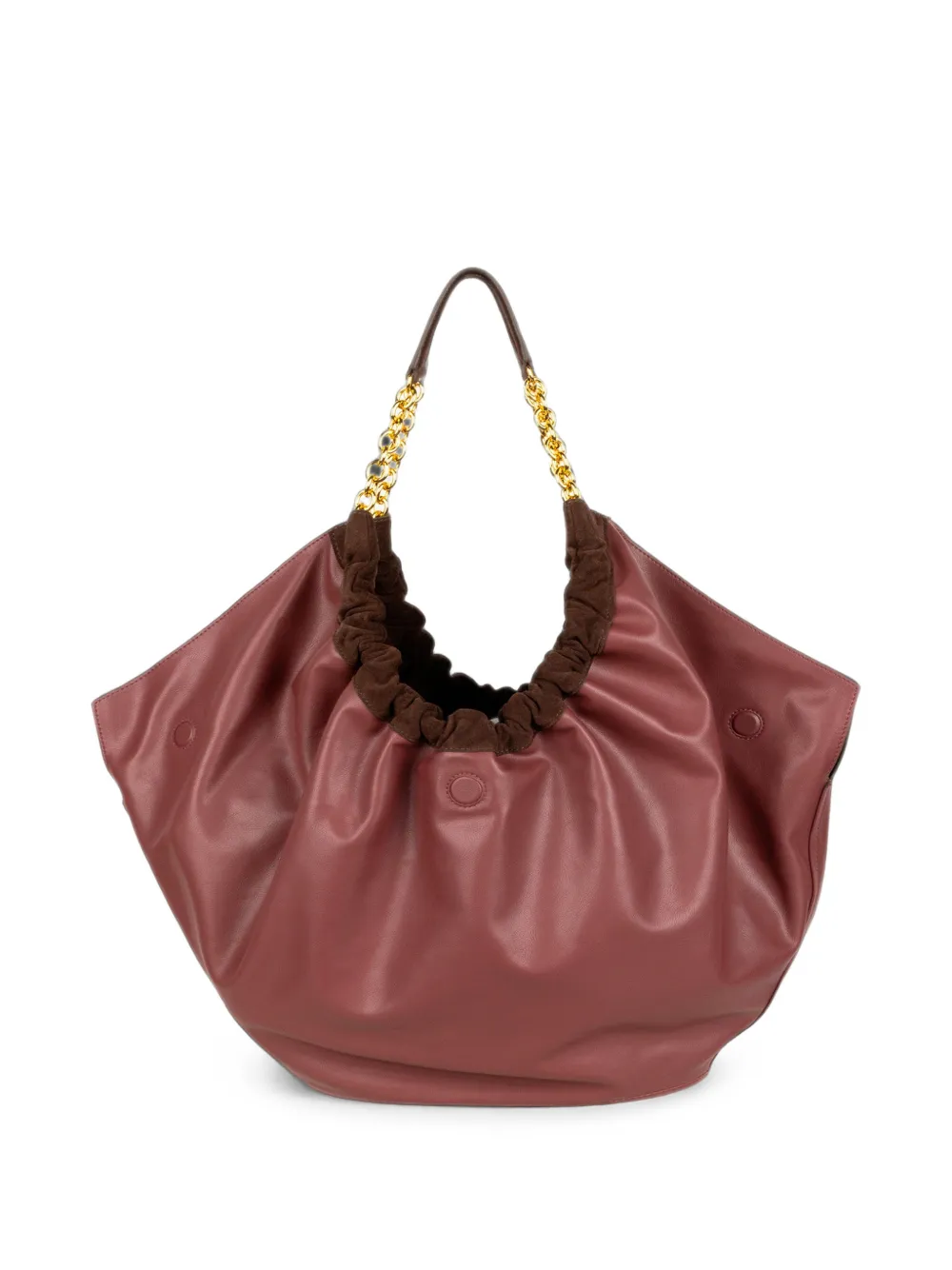 Coccinelle Smash ruched chain-link tote bag Roze