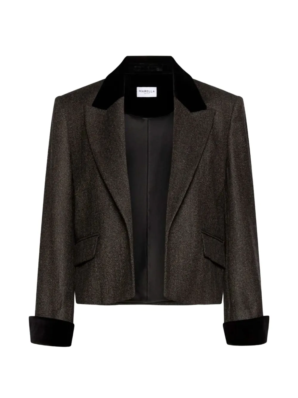 Marella Cropped jack met visgraat-patroon Bruin