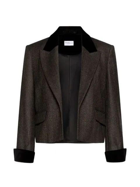 Marella herringbone-pattern cropped jacket