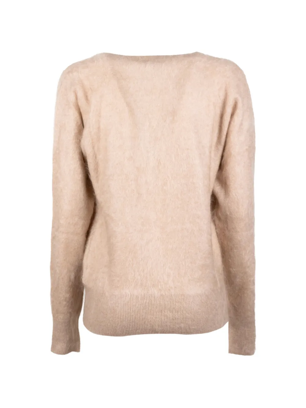 Seventy V-neck brushed-knit sweater Beige