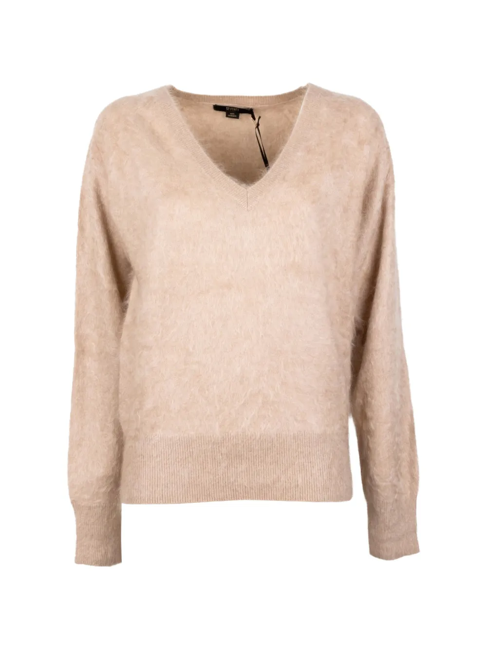 Seventy V-neck brushed-knit sweater - Toni neutri