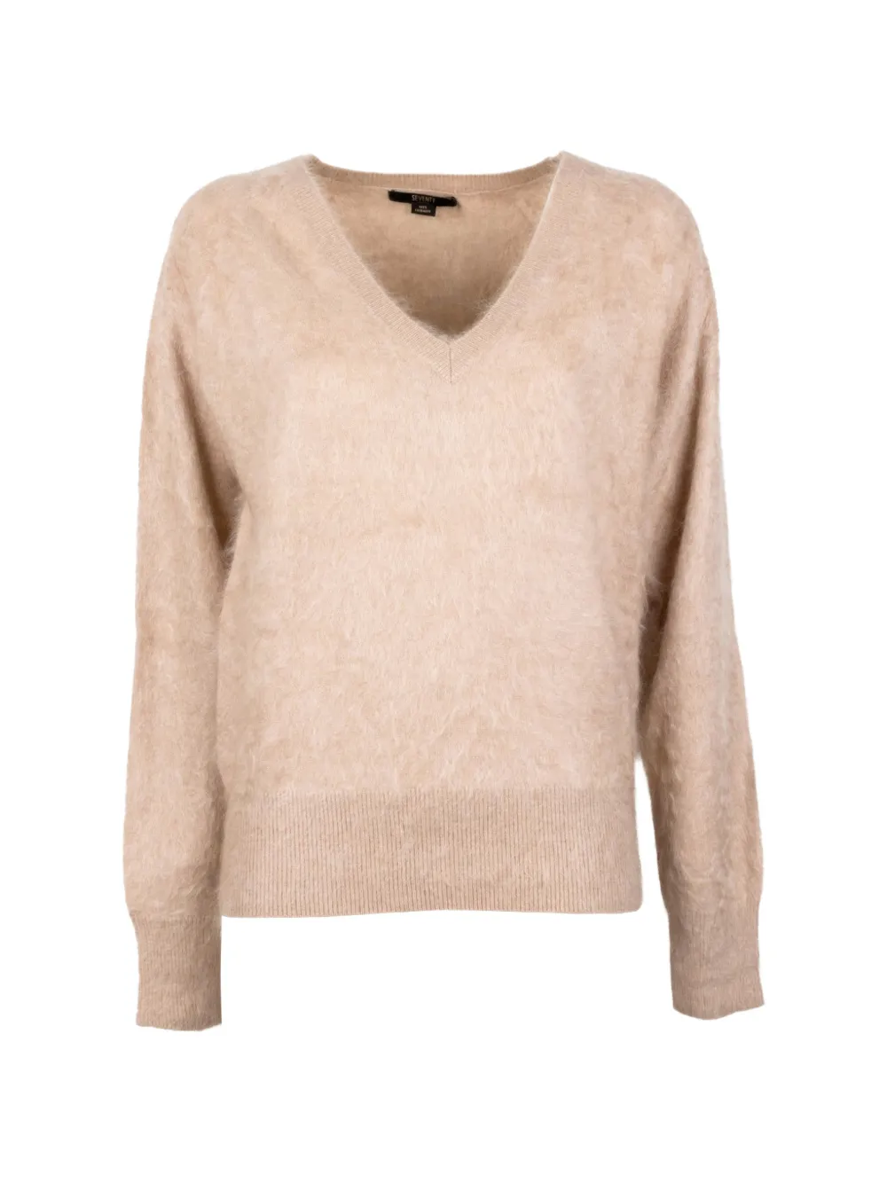 Seventy V-neck brushed-knit sweater - Toni neutri