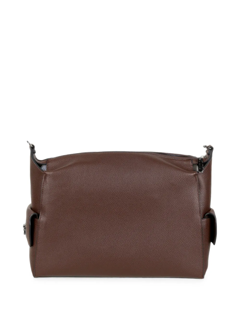 ERMANNO FIRENZE grained-texture side-pocket clutch bag Bruin