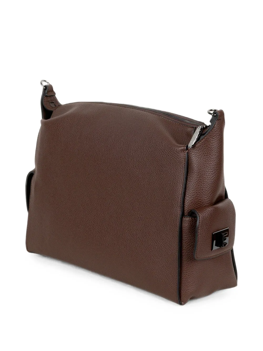 ERMANNO FIRENZE grained-texture side-pocket clutch bag Bruin