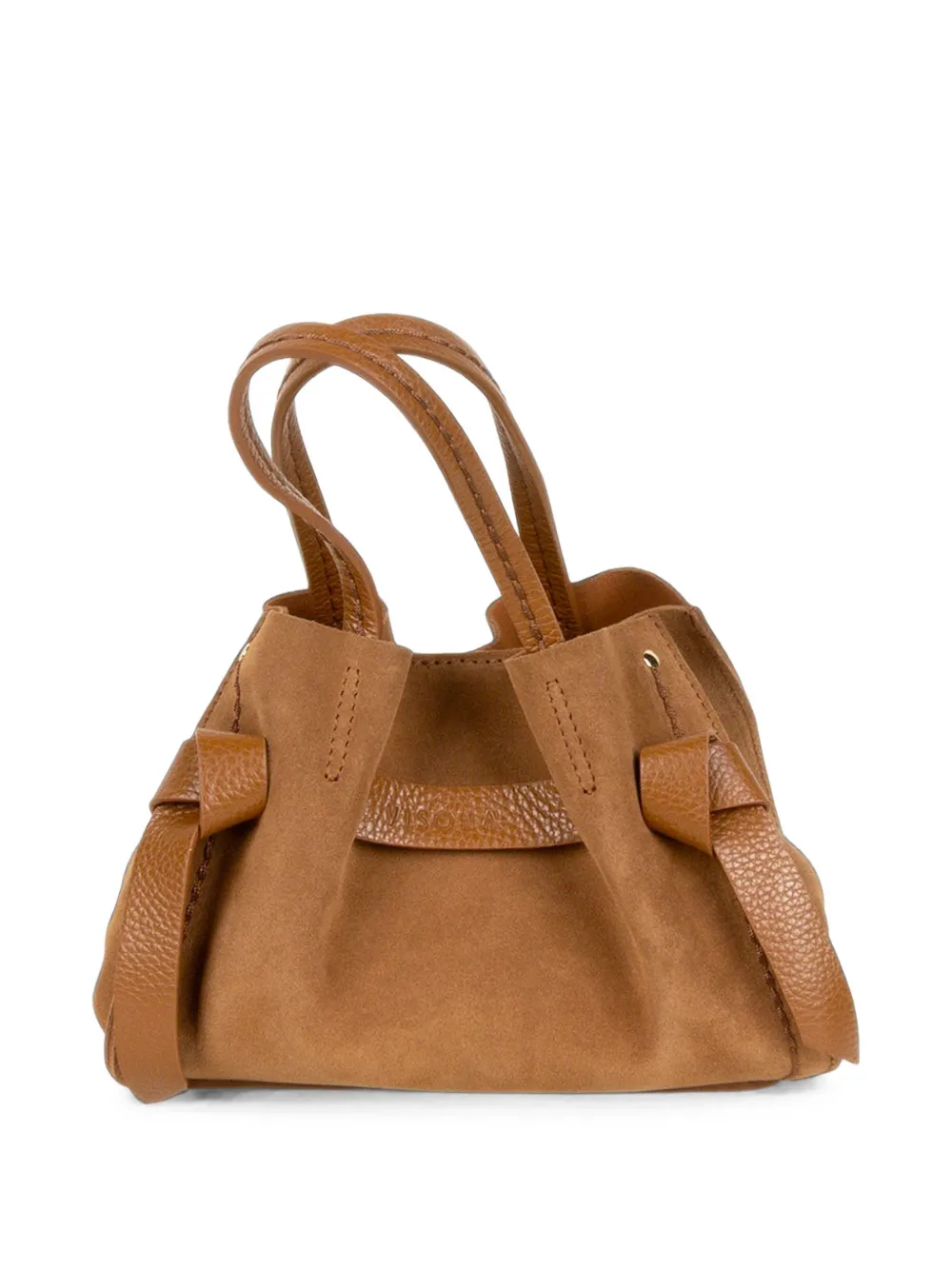 VISONA` Vittorina suède shopper met geknoopt detail Bruin