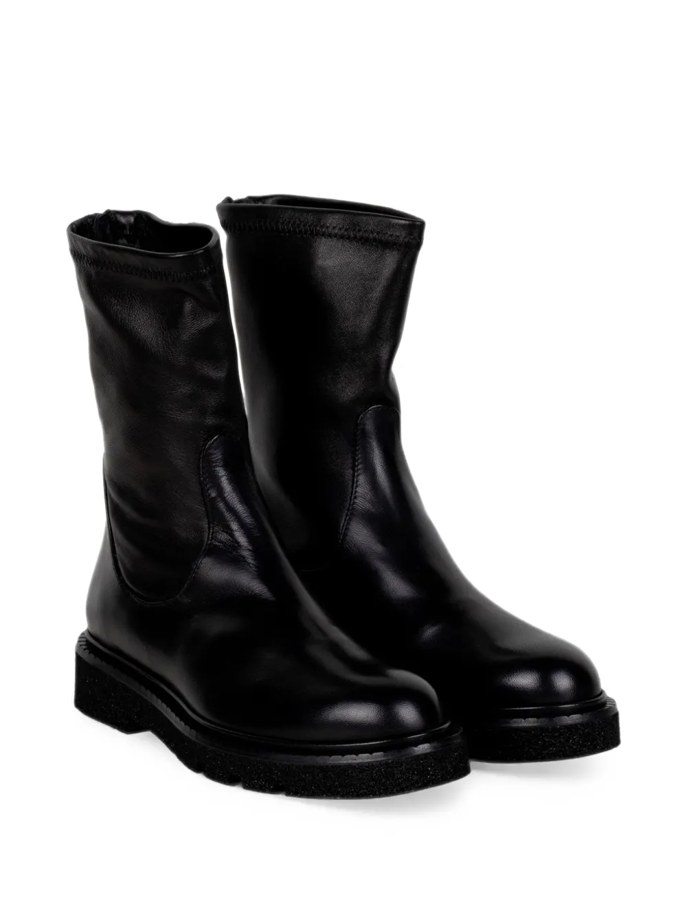 GUGLIELMO ROTTA rear-zip leather boots Zwart