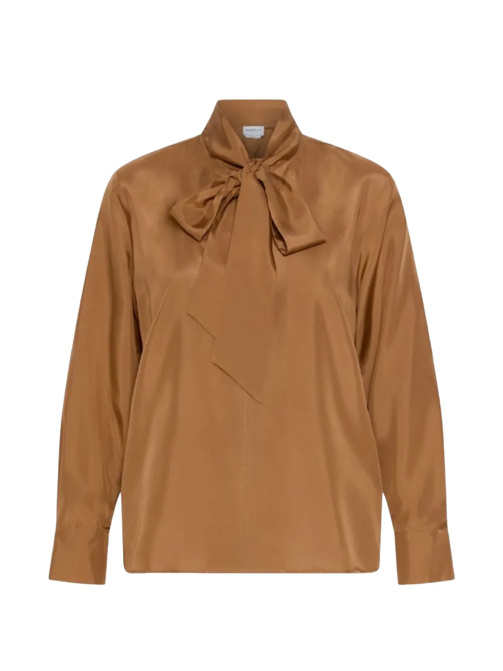 Marella tie-neck long-sleeve blouse - Marrone