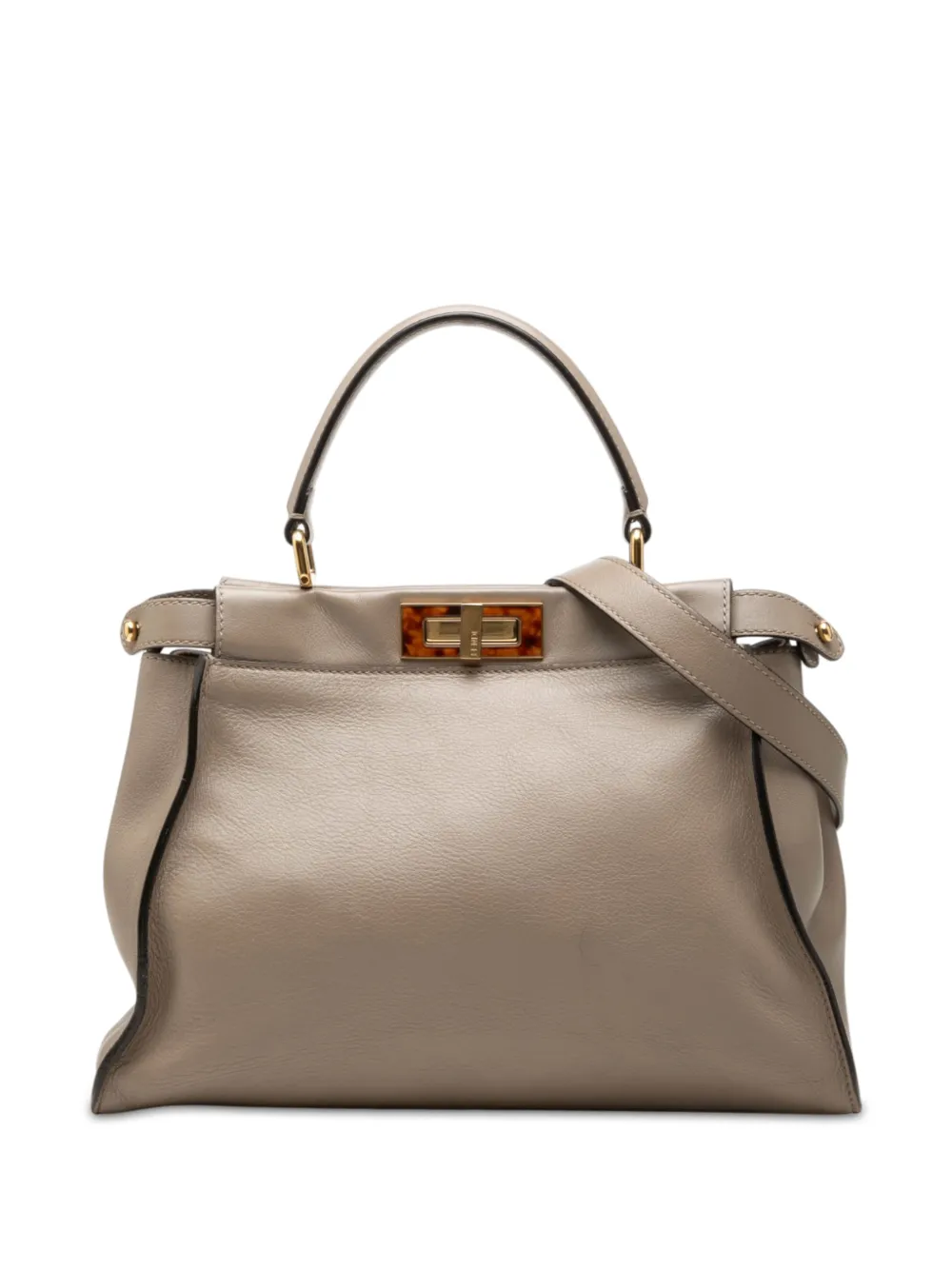 Fendi Pre-Owned 2010-2026 mini Peekaboo Iconic Satchel-Tasche aus Leder - Braun