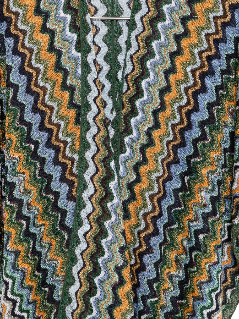 Missoni Cape met franje en zigzagpatroon Groen