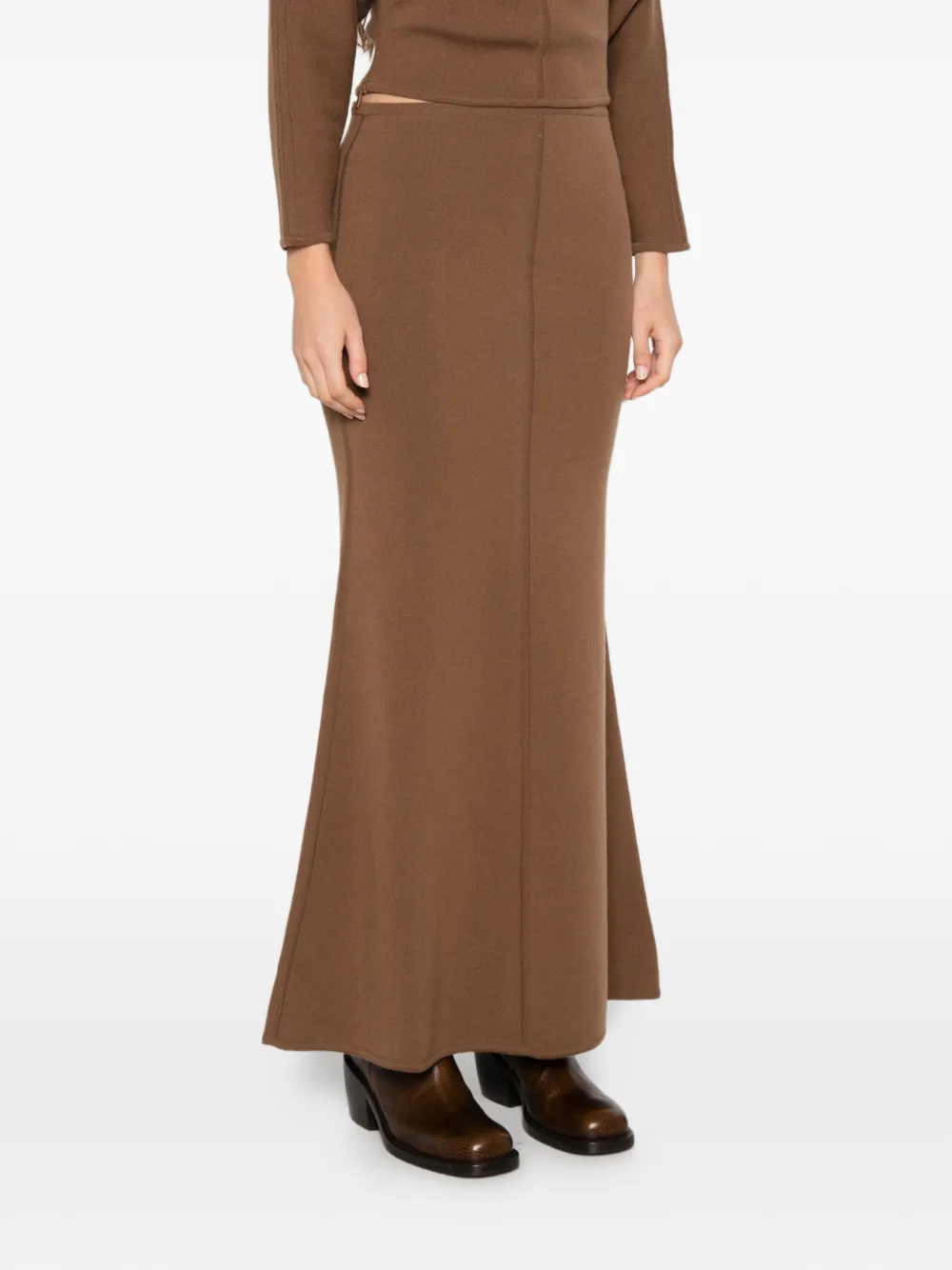 Max Mara raised-seam knitted skirt Bruin