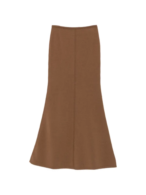 Max Mara Raised-seam Knitted Skirt in Brown