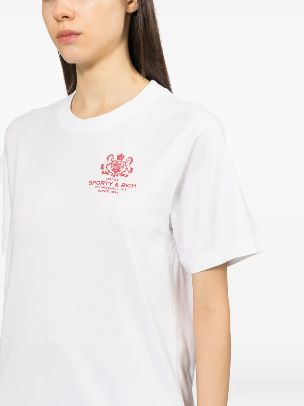 Sporty & Rich Hotel T-shirt Wit