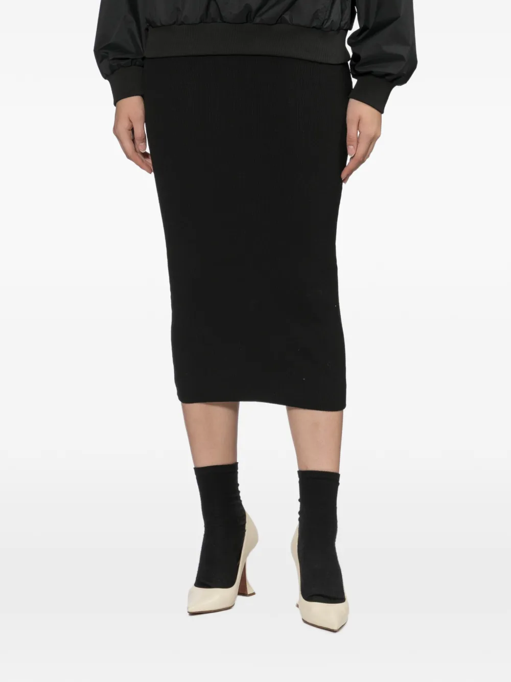 FEAR OF GOD ESSENTIALS Ribgebreide rok Zwart