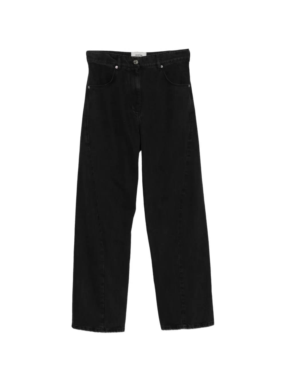 System structured O-line raw jeans - Grau