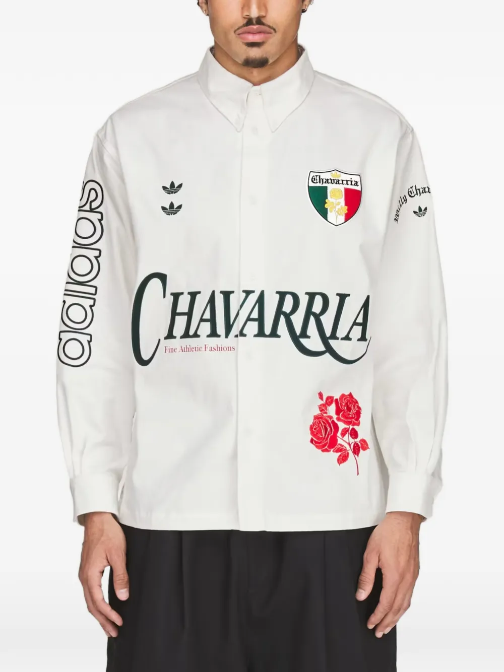 adidas x Chavarria logo-print button-down shirt Wit