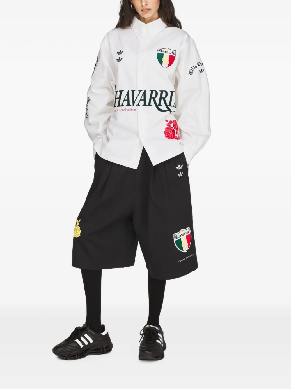 adidas x Chavarria logo-print button-down shirt Wit