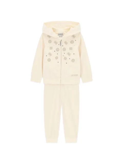 guess kids sequin-embellished logo-embroidered tracksuit set (set of two)