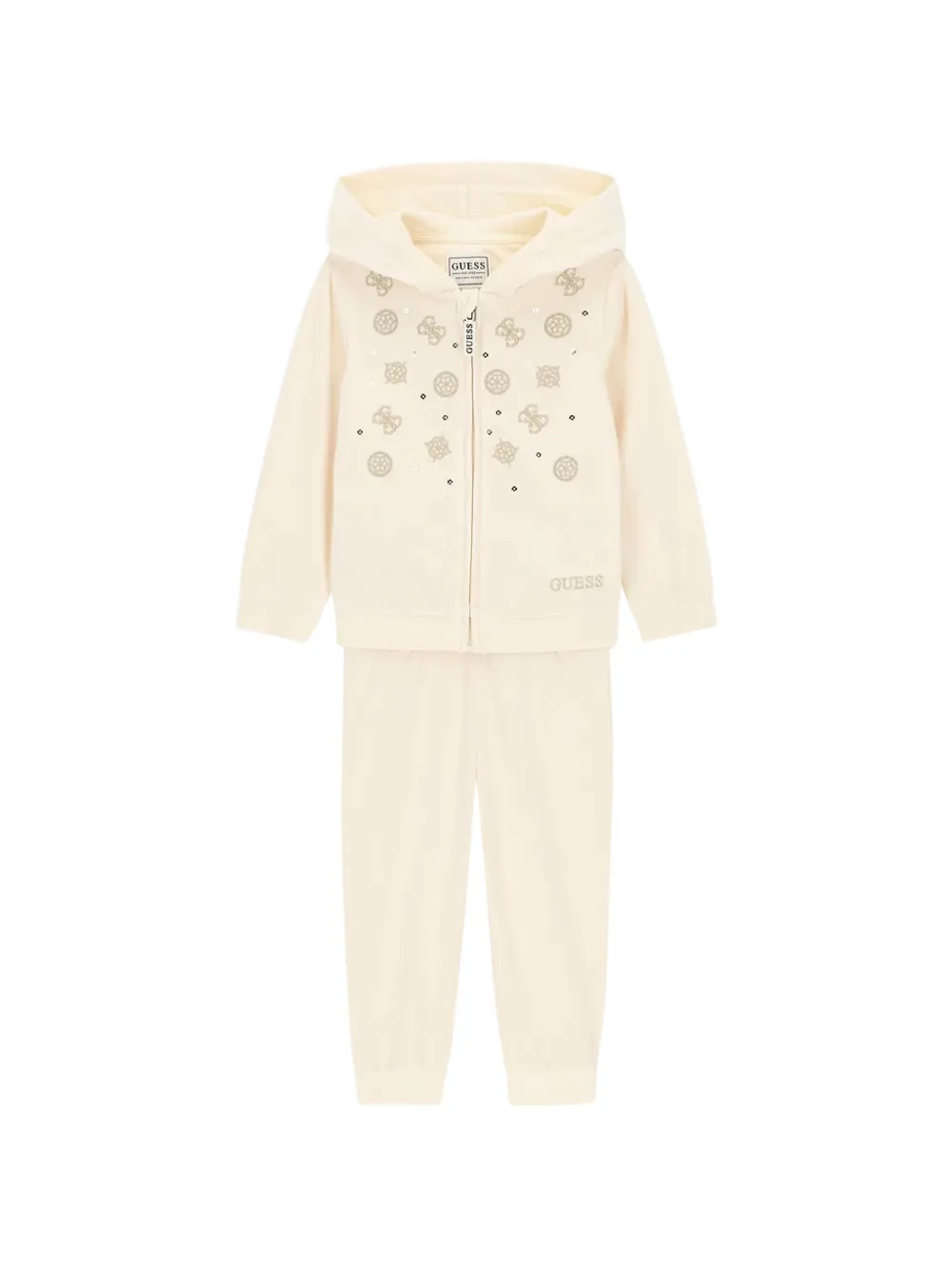 guess kids sequin-embellished logo-embroidered tracksuit - Toni neutri