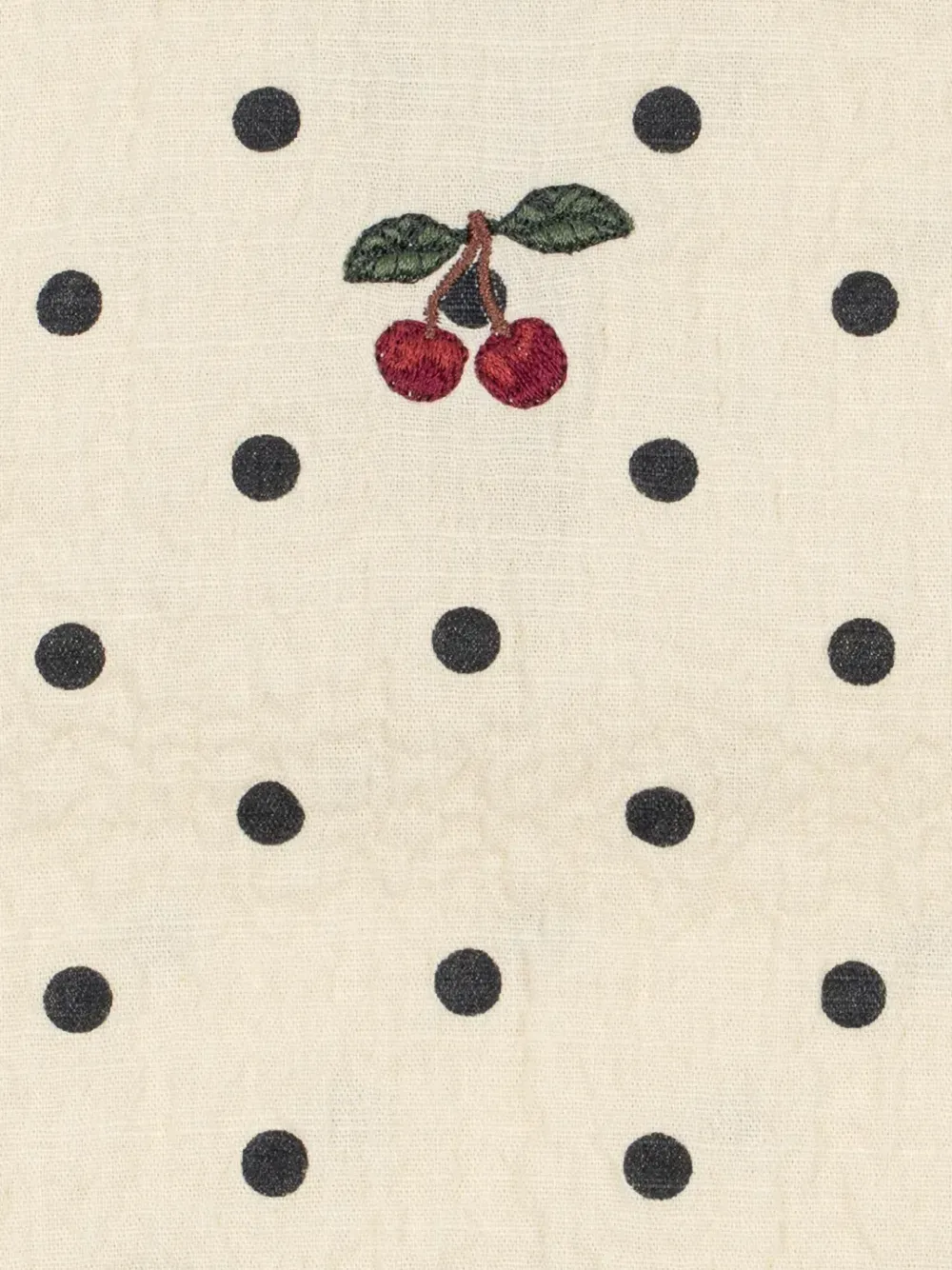 Konges Sløjd Elin polka-dot embroidered-cherry dress Beige