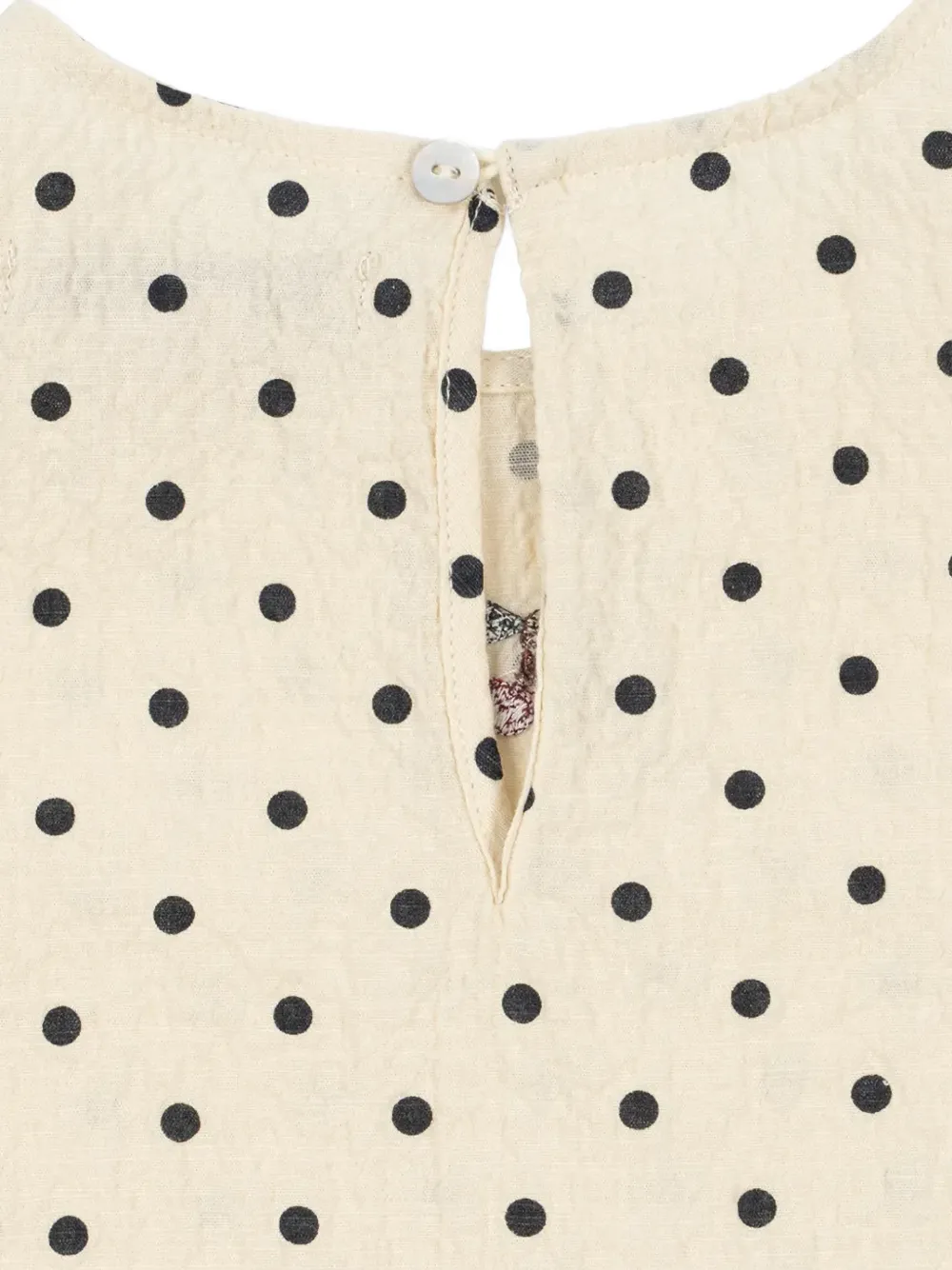 Konges Sløjd Elin polka-dot embroidered-cherry dress Beige