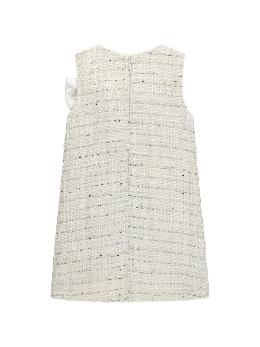 guess kids bow-detail sequin-embellished dress Beige
