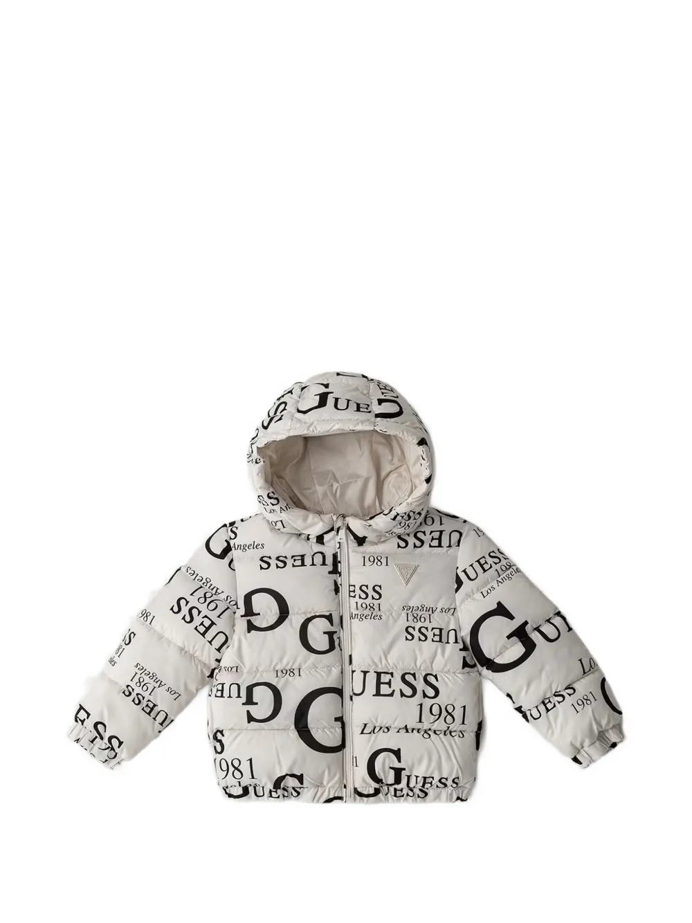 guess kids logo-print quilted jacket - Toni neutri
