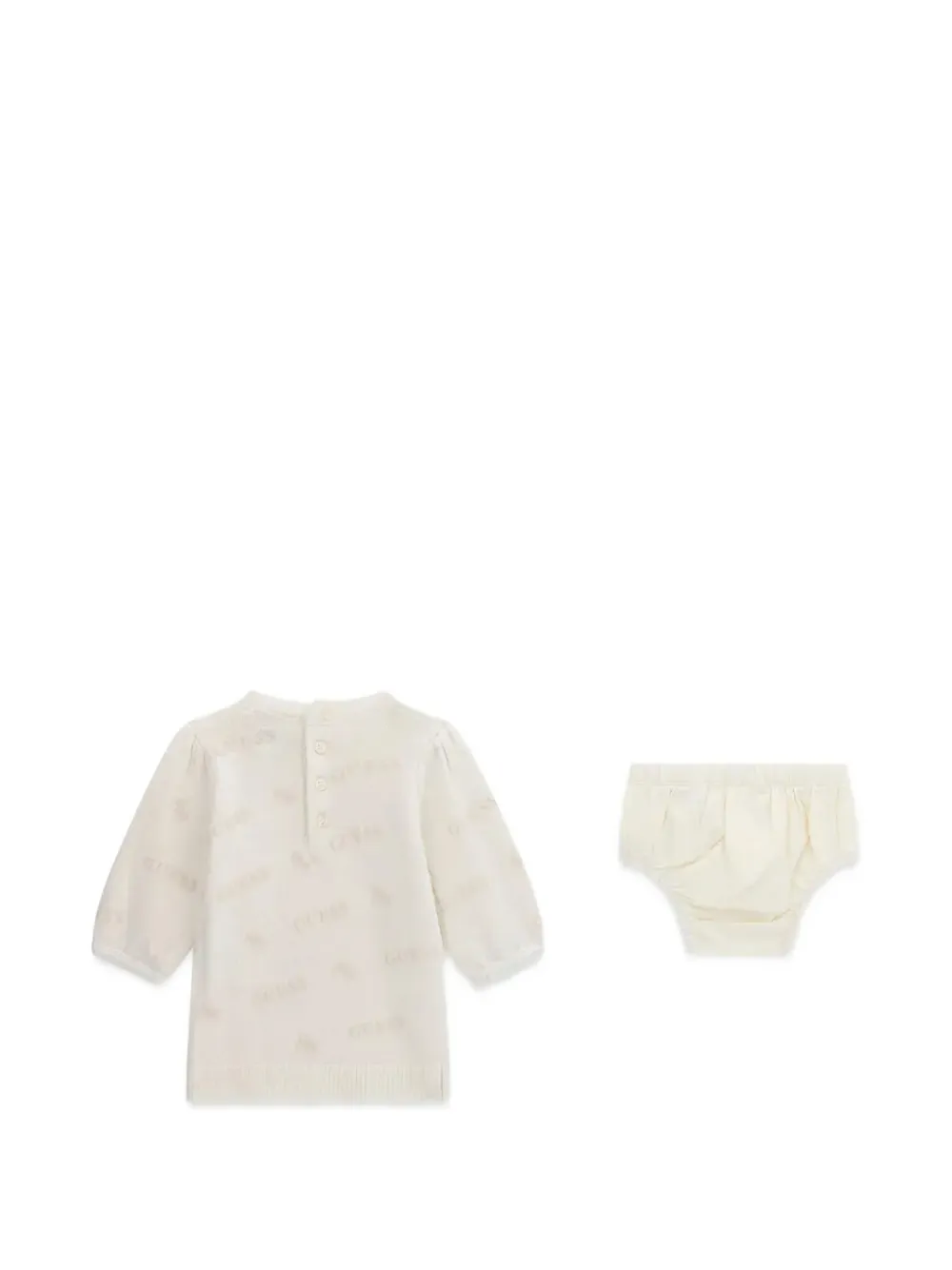 guess kids logo-intarsia knitted dress set (set of two) Beige