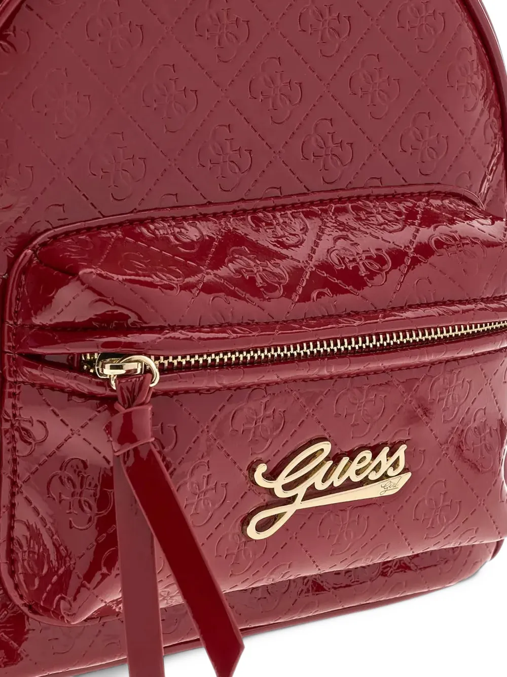 guess kids logo-embossed quilted backpack Rood