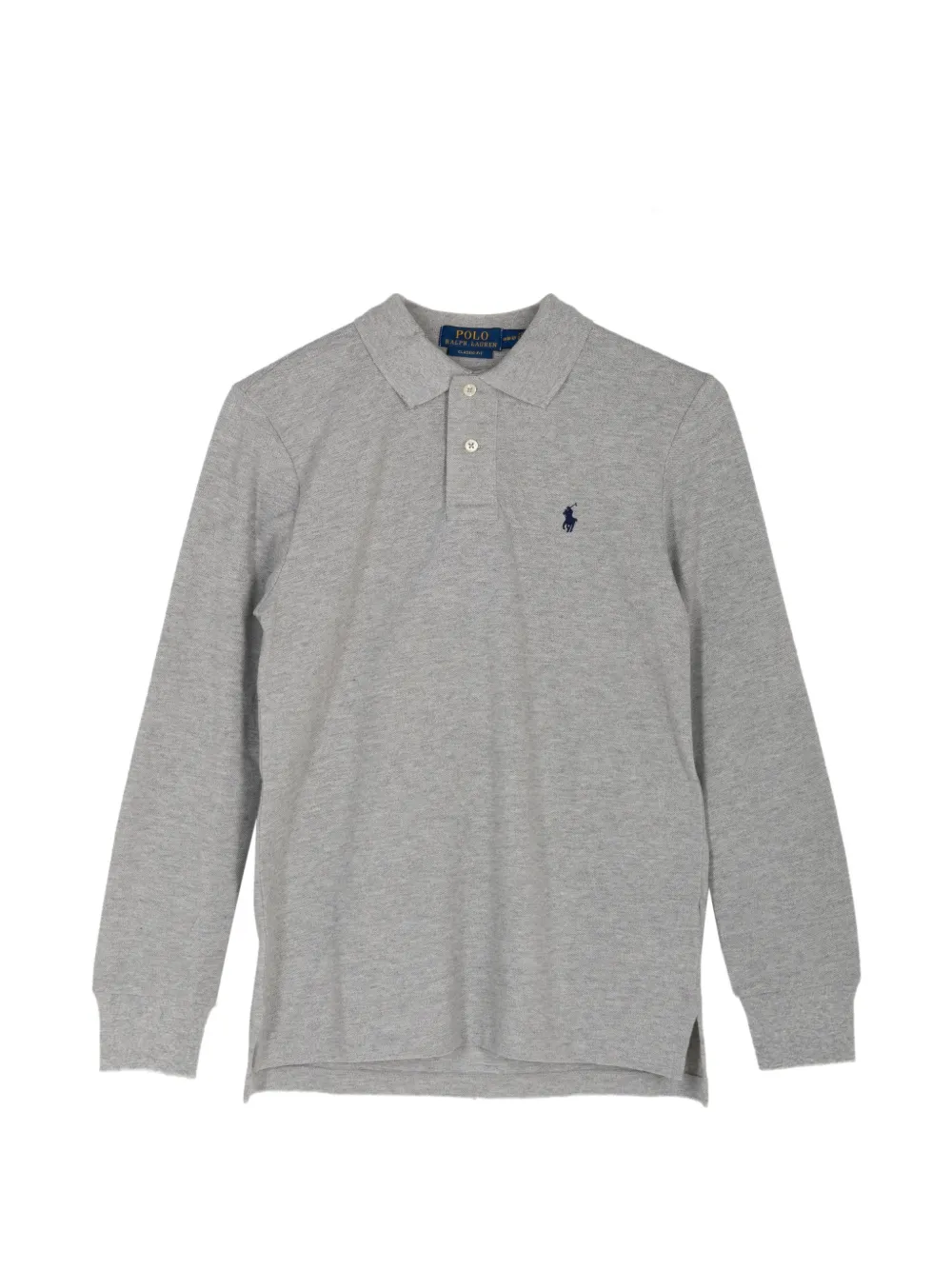 POLO RALPH LAUREN KIDS logo-embroidered long-sleeve polo shirt - Grigio