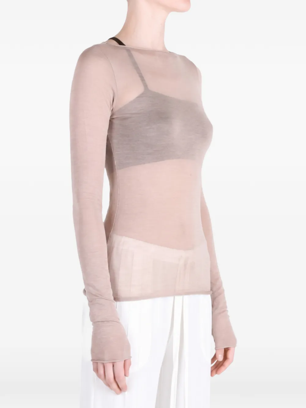 Rick Owens Semi-doorzichtige top Roze