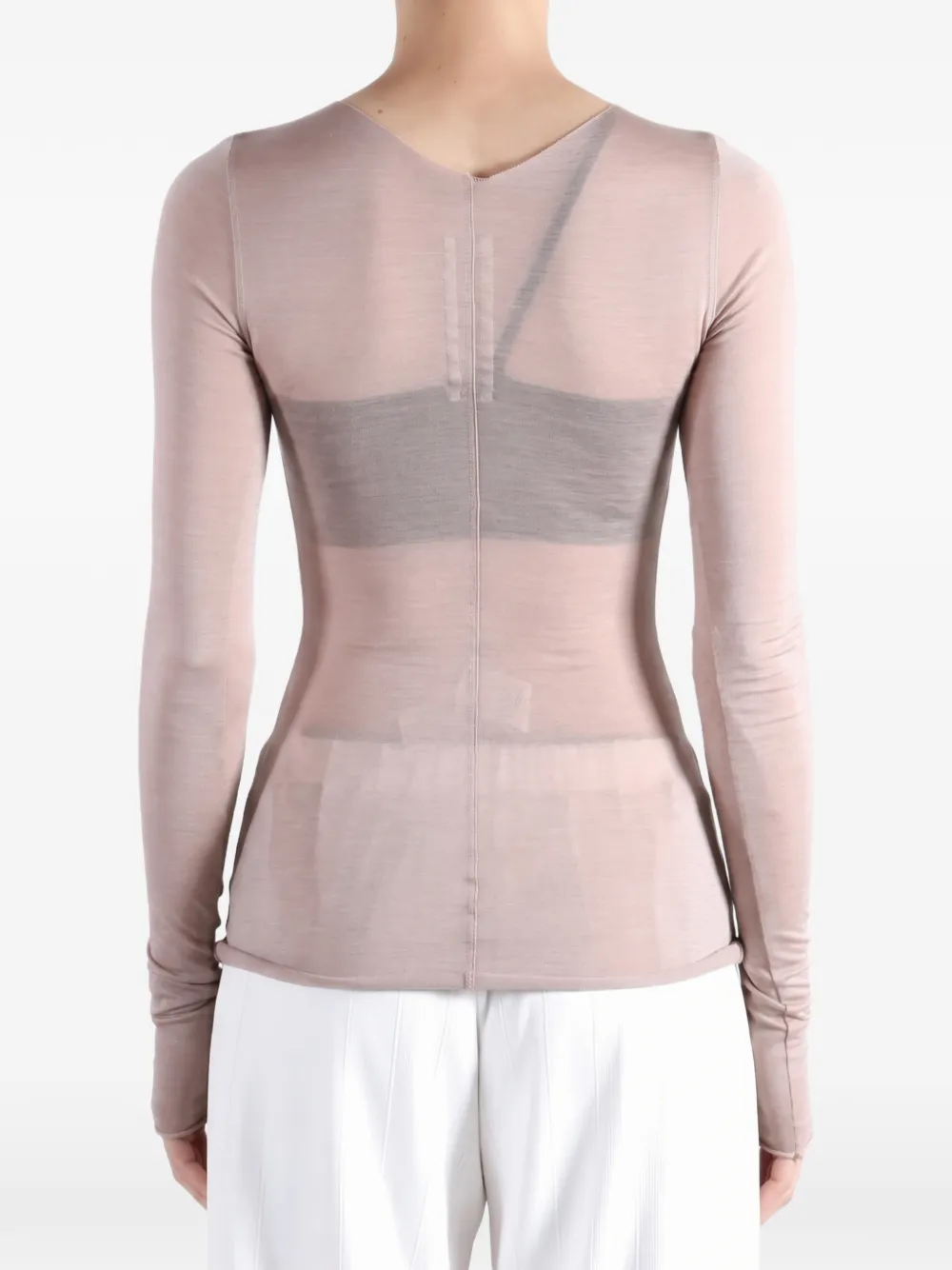 Rick Owens Semi-doorzichtige top Roze