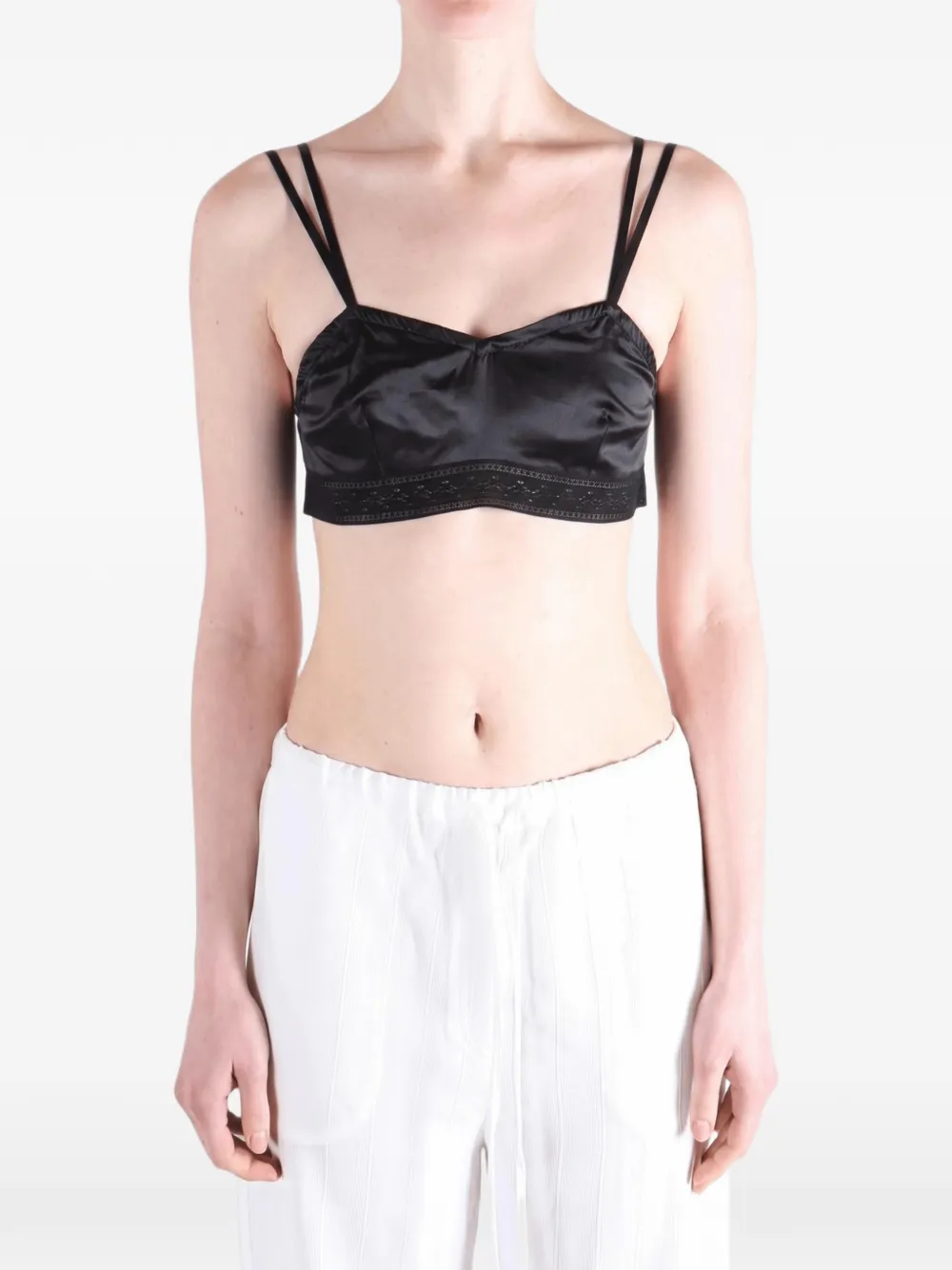 Ann Demeulemeester Xaja bralette met kanten afwerking Zwart