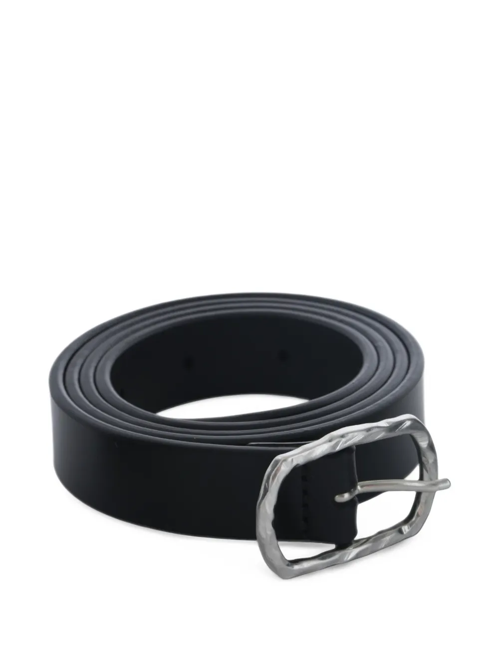 Ann Demeulemeester Garland hammered-effect buckle belt - Nero