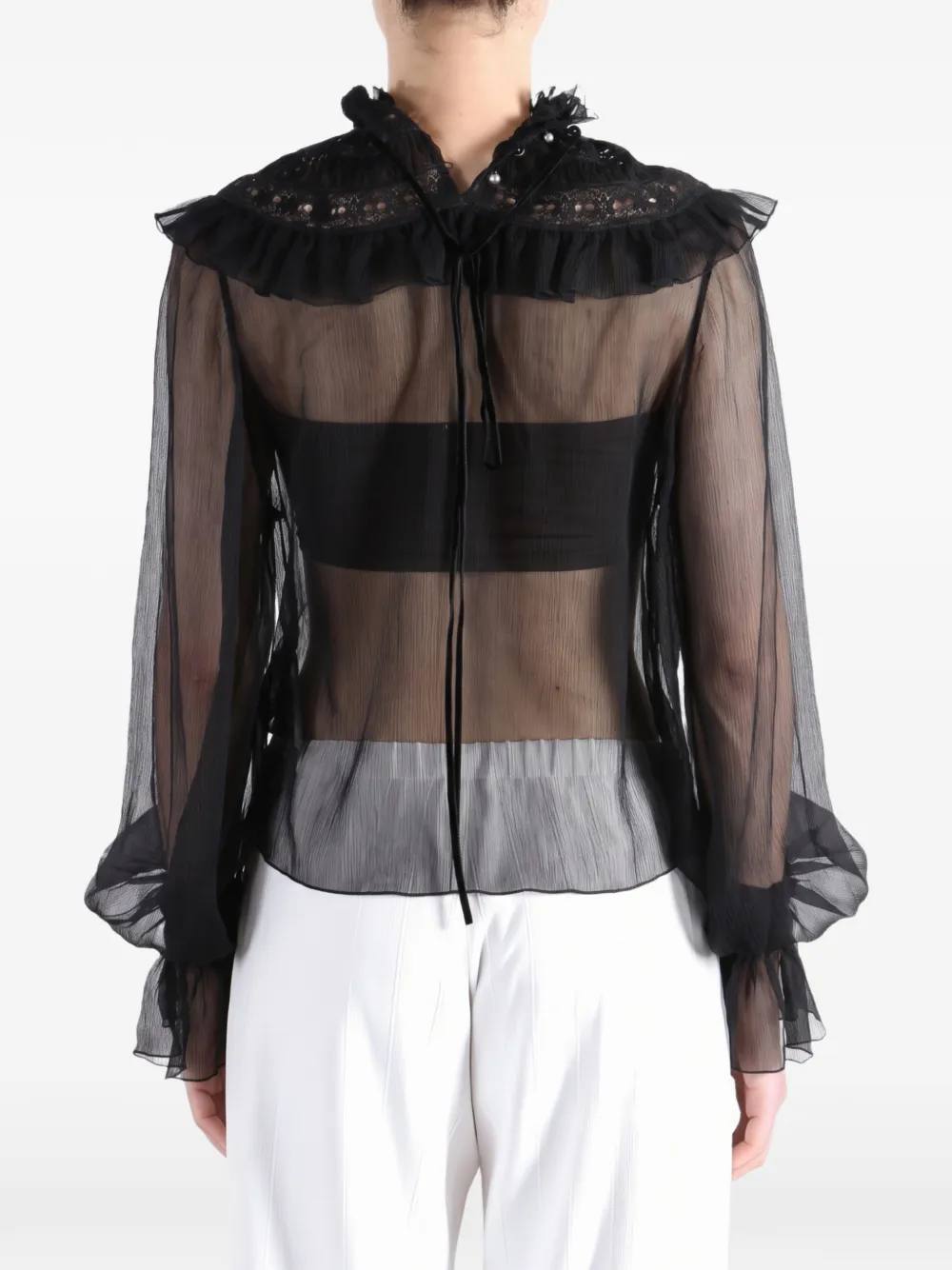 Ann Demeulemeester Palvi ruffled blouse Zwart
