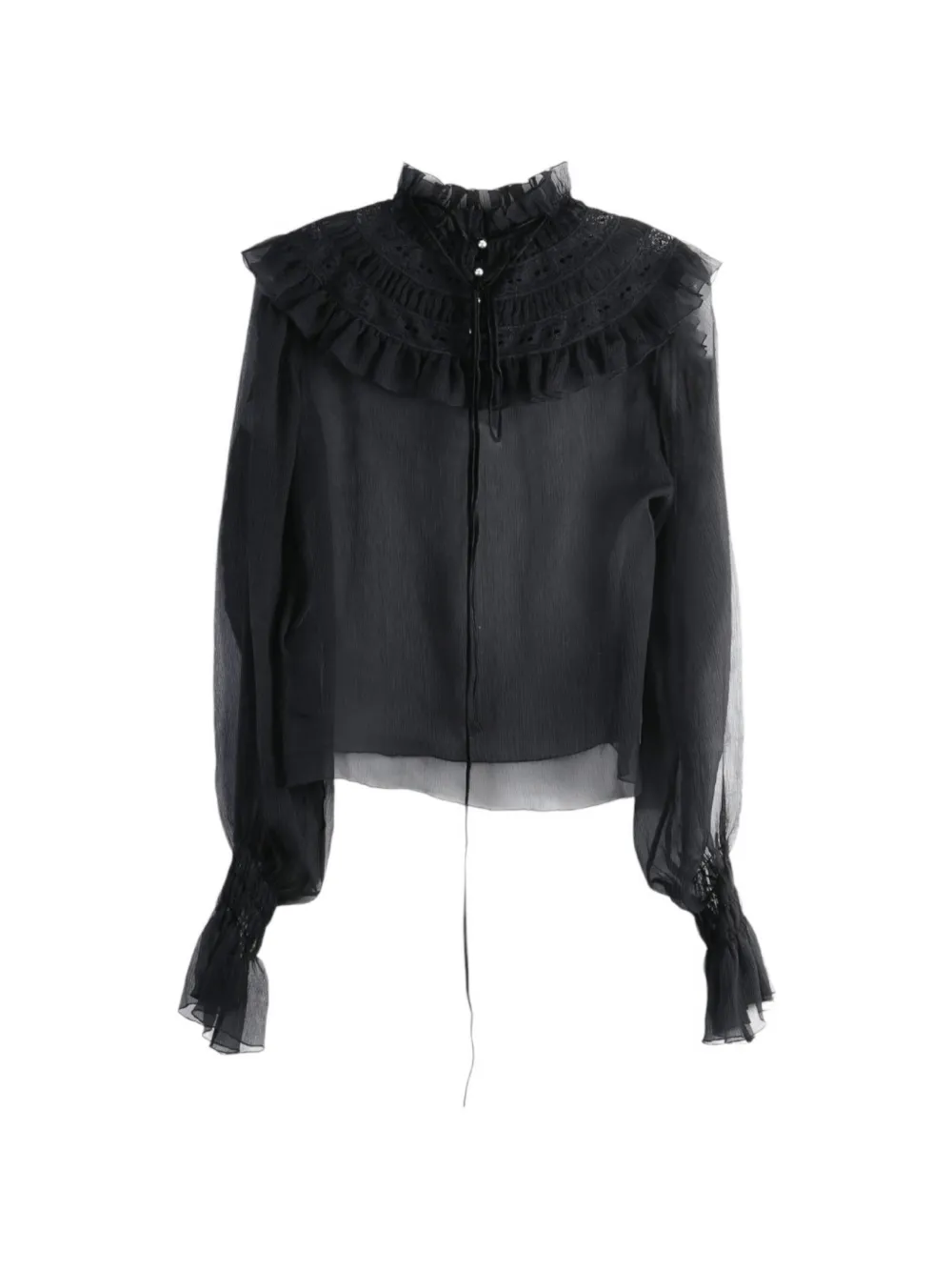 Ann Demeulemeester Palvi ruffled blouse Zwart